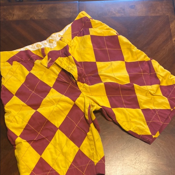 Loudmouth Other - Loudmouth Mens Yellow and Maroon Checkered Shorts